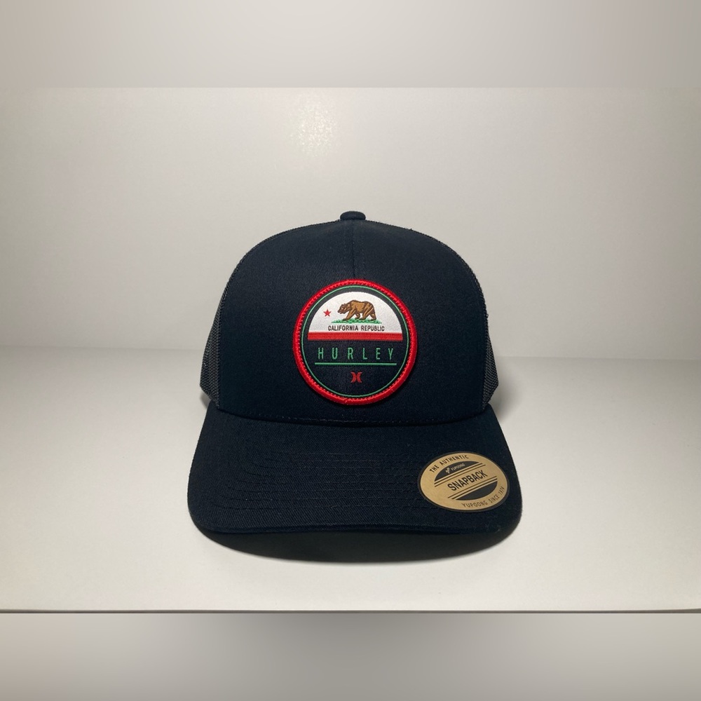 Black Hurley Trucker Hat, O/S